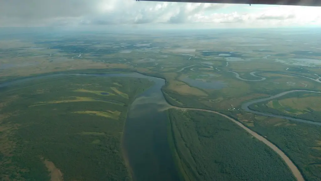 Kris' view of the tundra from the propeller plane