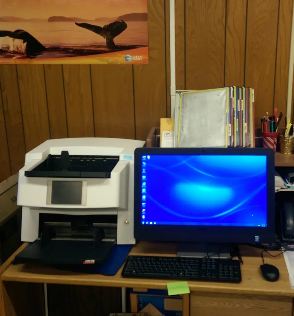 The InoTec 4x3 Series Document Scanner installed at an LKSD admin office