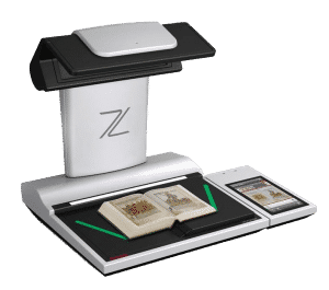 Zeutschel chrome A2 book scanner.