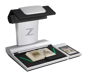 Zeutschel chrome A2 book scanner.