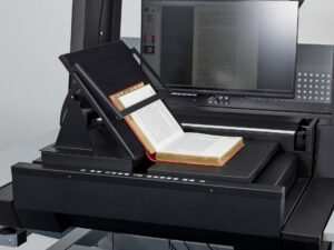 A2-size book holder on Zeutschel OS Q2