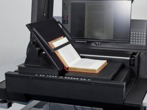 A2-size book holder on Zeutschel OS Q2