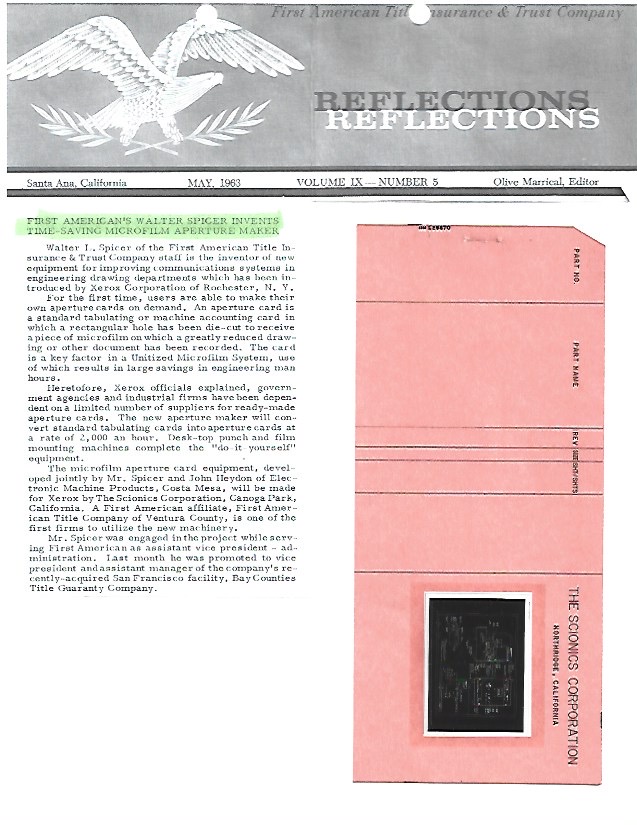 First American newsletter aperture card scanners