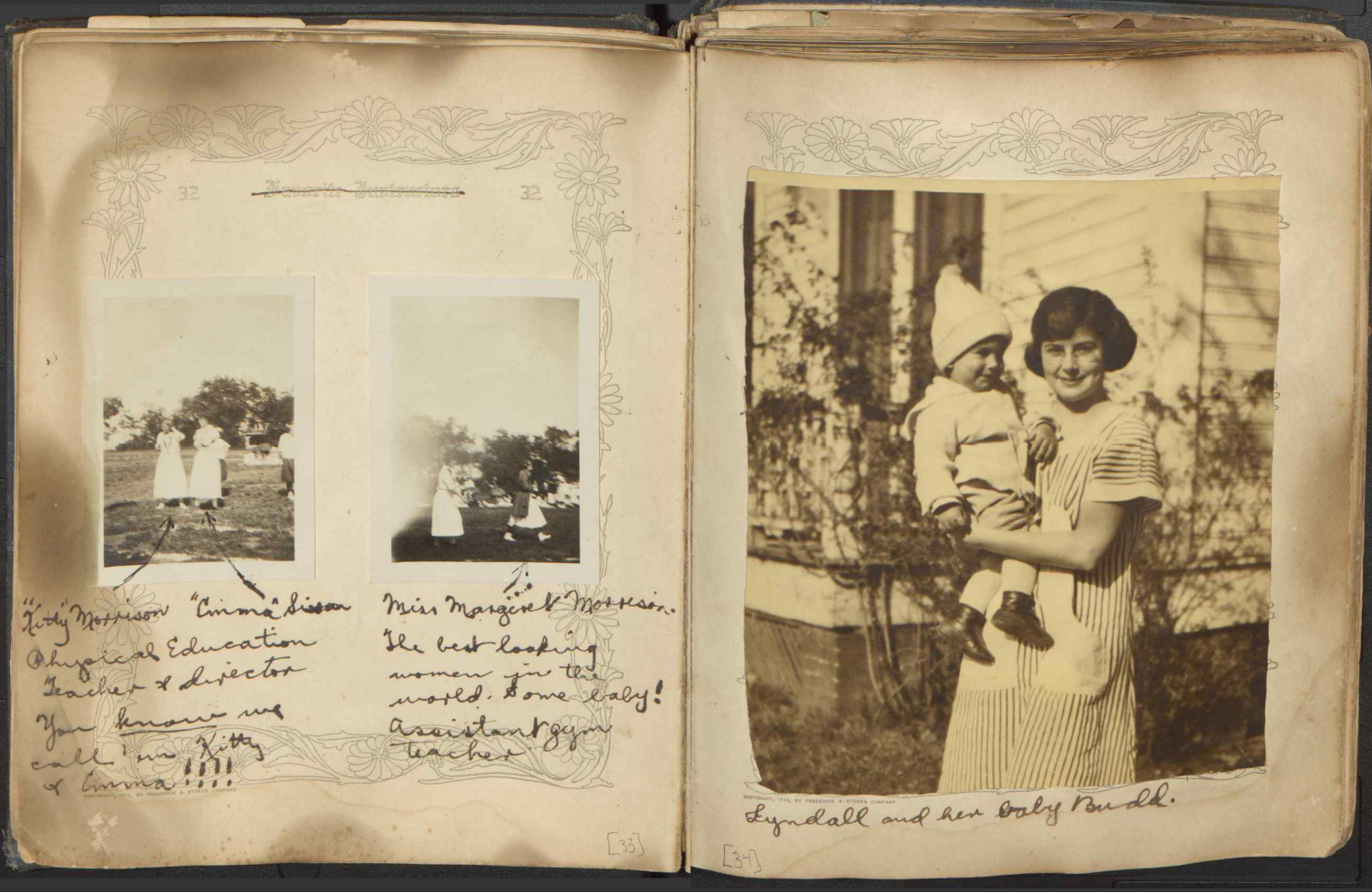 Image of aged scrapbook pages digitized from Belmont University's Special Collections.