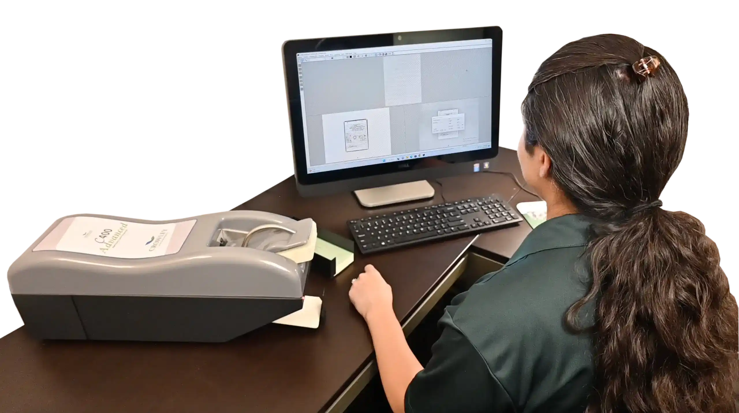 The C400 Advanced aperture card scanners are compact and conveniently fit into existing workstations.